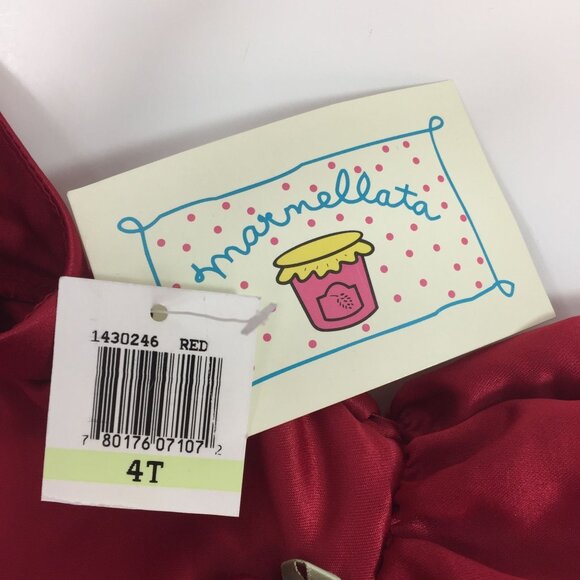 Marmellata Girl's Red Dress Rosette Tulle Underlay Fancy Party Holiday Size 4T - Picture 16 of 16